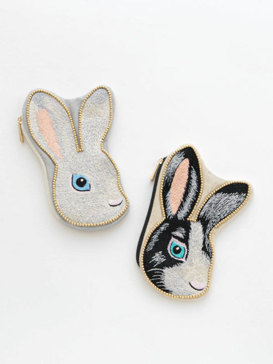 Rabbit embroidery pouch (2 colors) M42-2009