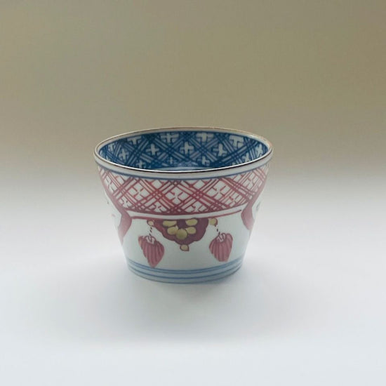 [Moe Kiln] Soba boar cup with design in red