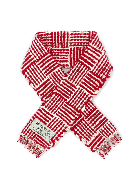 100% Organic cotton handwoven scarf _ WALL / red ♭121