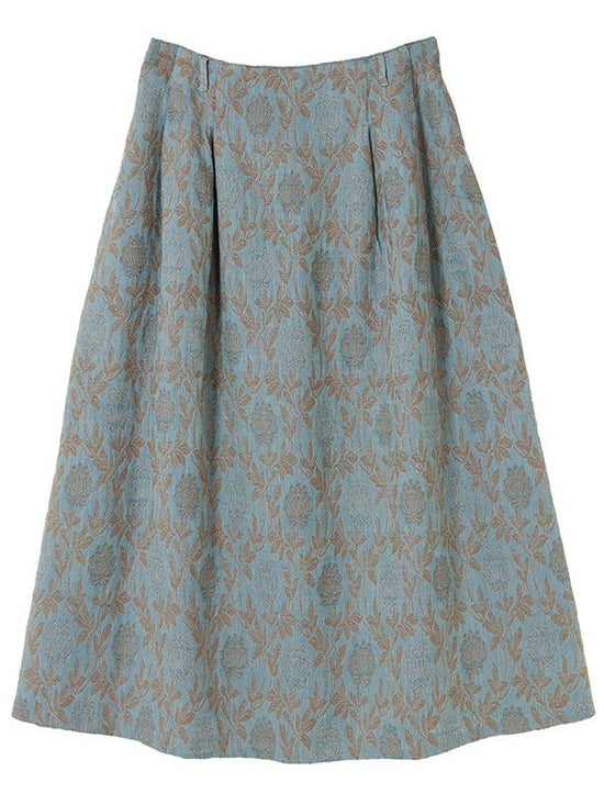 Mum Flower Jacquard Cotton Skirt (2 colors)