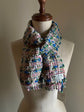 Handwoven tweed scarf | thin switch ♭90 [made with apparel leftover yarn]