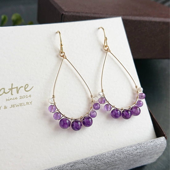 Amethyst Pierced earrings muse