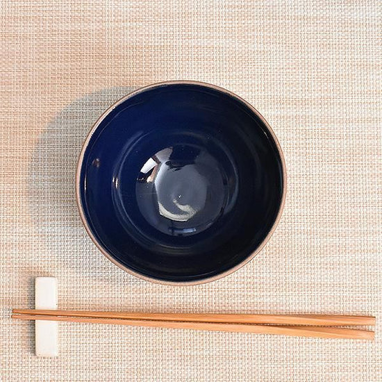 Navy Soil Bowl, medium blue Western tableware, small bowl, made in Japan, Minoyaki, stylish, modern