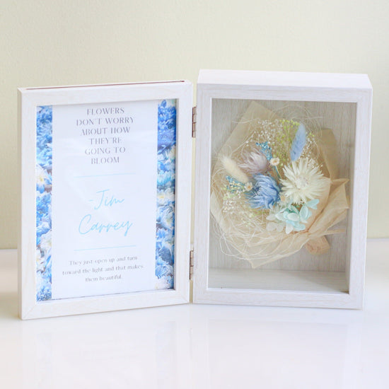 Flower arrangement photo frame <blue