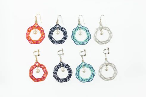 Japanese Circle Pierced Earrings / Clip-on earrings