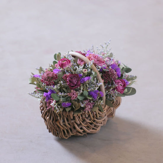 Basket arrangement-M-purple×pink