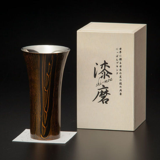 Lacquer polished cup, Wamodan series, Beer, Ebony SCS-L201