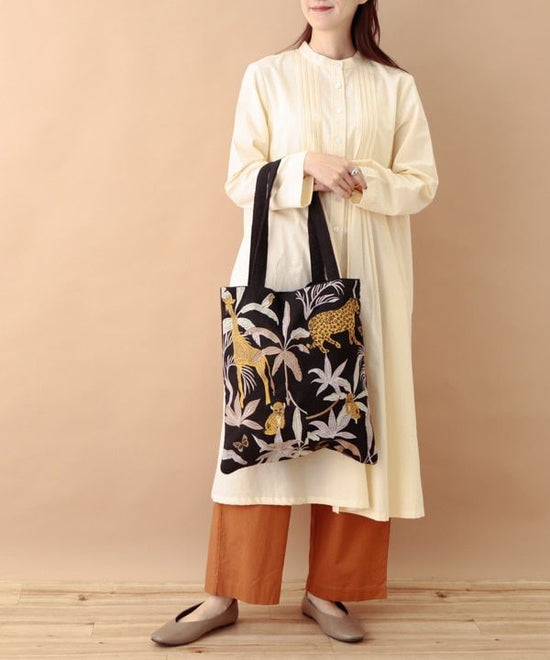 Jungle embroidery tote bag (2 colors) M30-2545