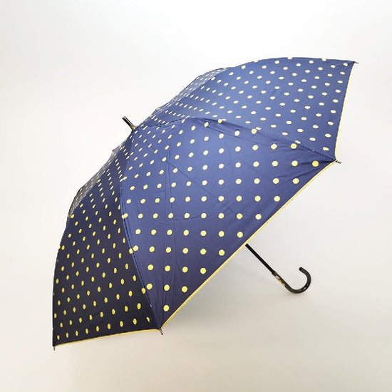 Short Wide Umbrella Heat-Shielding & Fully Light-Shielding Dot Print Sunshade Umbrella Black Coated Back