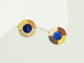 [New works] Pierced earrings and Clip-on earrings of Marquetry and Ceramic pieces (Ruri)