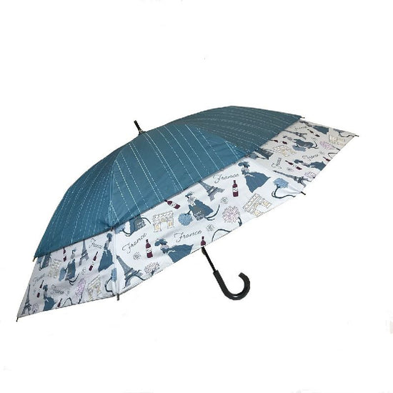 Transform Umbrella World Journey France Umbrella with a Widening Hem Wind-away Umbrella Sunny / Rainy Black Coating on the Back of the Body