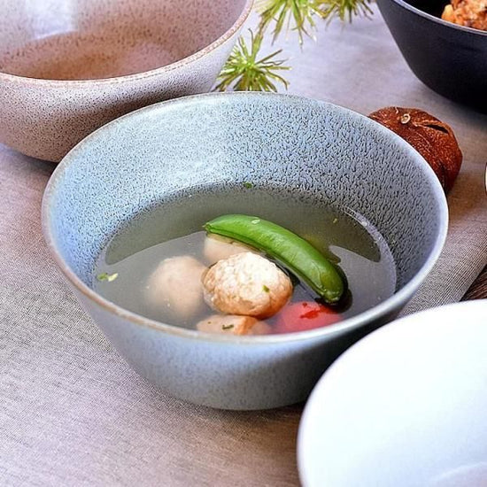 Cuisine Glaze Blue Small Bowl, Blue Western Tableware, Round Bowl, Made in Japan, Minoyaki, Stylish, Modern