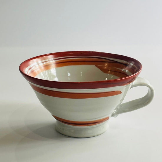 [Tetsuo Tada] Red frame pattern crisscross soup cup