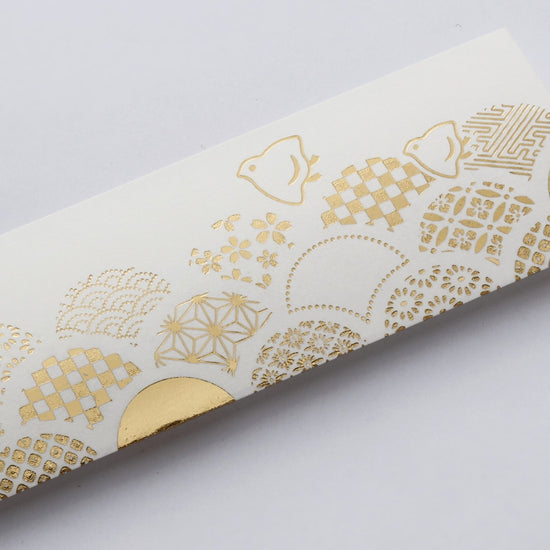 Foil-pressed festive chopsticks [komon aokaiha].