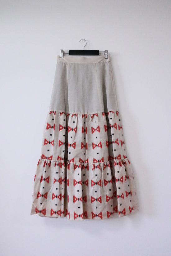 Ribbon -Meisen Tierd Skirt-Beige