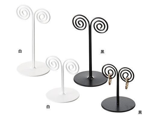 Pierced earrings stand swirl L/S metal AR-1905-L