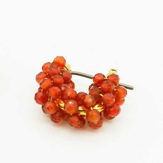 산호 붉은 마노 피어싱 귀걸이, 싱글