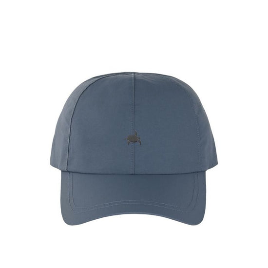 Dropped nylon cap "Sea turtle" monochrome logo blue-gray