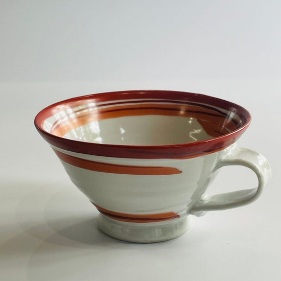 [Tetsuo Tada] Red frame pattern crisscross soup cup