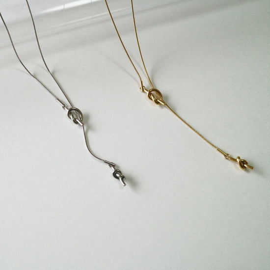 Stainless Knot Long Necklace N014