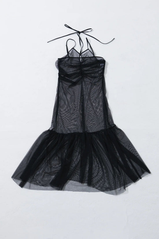 PREORDER" Chambray Tulle Cami Dress (BLACK)