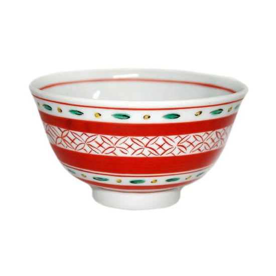 [Eisyou] (Lu) rice bowl with small pattern in red glaze