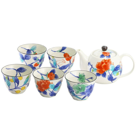 Flower Cloisonne 5-Class Pot Tea Set (02561)