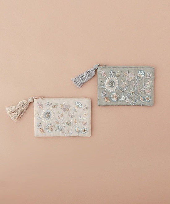 Bead embroidery pouch S (2 colors) 15 x 10cm M42-2487