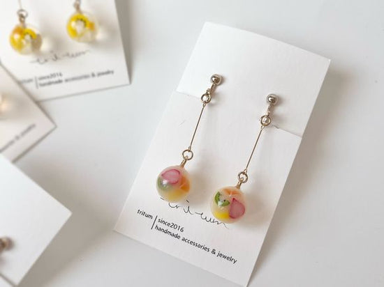 Clip-on earrings of fruit yogurt kowloon ball