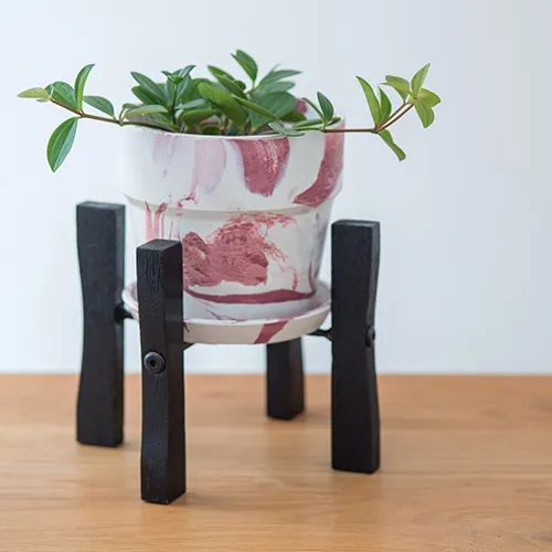 41398 [PLUS THE GREEN] Folding Pot Stand, Black