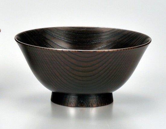 Yamanaka-nuri Kasho-an original product: Zelkova 4.1 Rice Bowl, Kurozuri SO-329