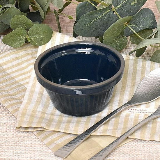 Navy Soufflé, Blue Color, Western Tableware, Ovenware Soufflé, Made in Japan, Minoyaki, Oven OK, Cafe Style, Stylish