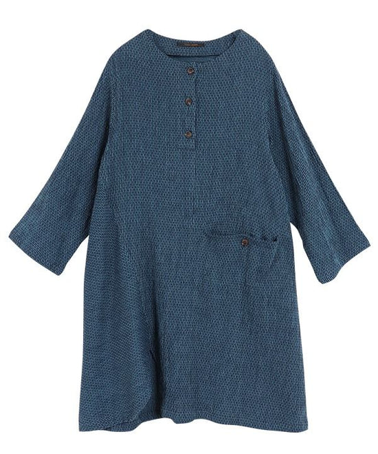 shima-shima dobby cotton asymmetric tunic 24W402