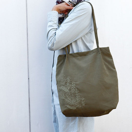 Peach Skin Style Embroidered Tote