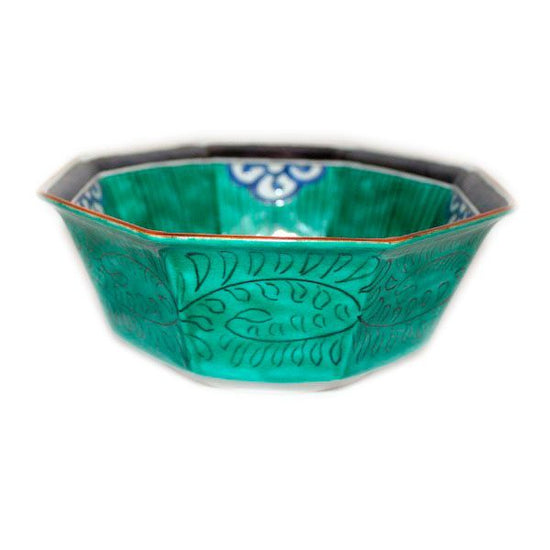 [Eisyou] Octagonal bowl with design of blue sea waves