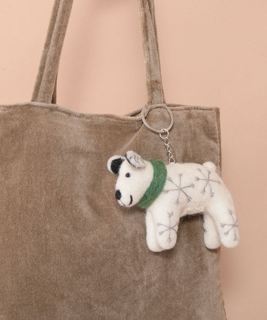 Felt Bag Charm (Key Holder) Bear A24WNX003WH