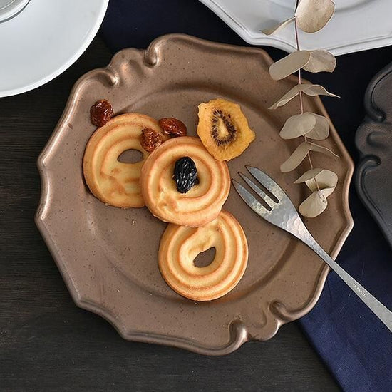 DEPRE Motif Plate Gold Gold Type Western Tableware, Transformable Plate, Made in Japan, Minoyaki