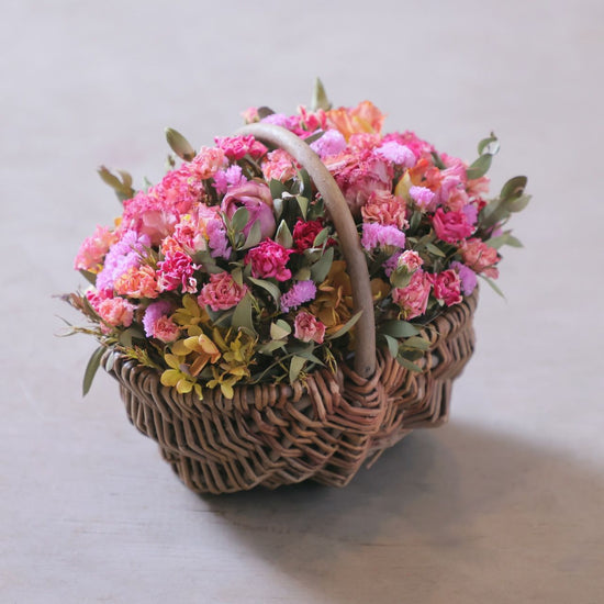 Basket arrangement-M-pink×red