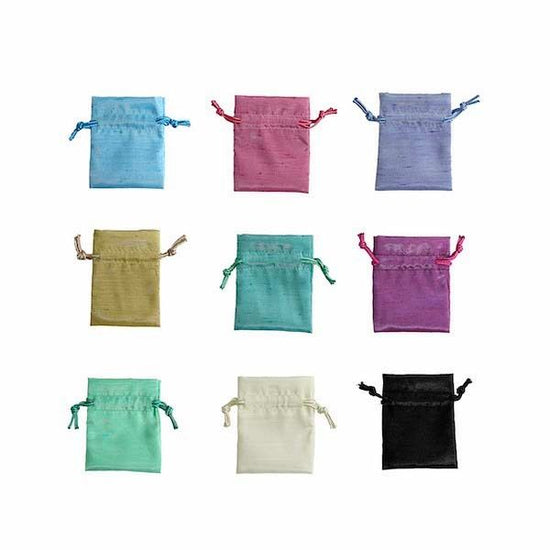 Silky Square Shaped Pouch M Size Jewelry Drawstring Pouch, 10 pieces, PC-NO.50044