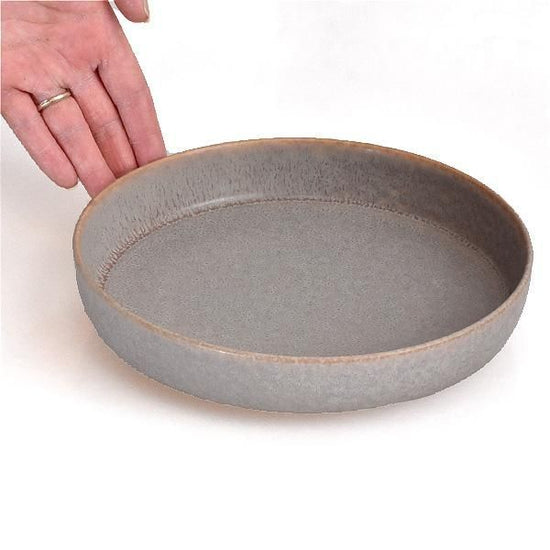 Cuisine Glaze Spume L Brown Western Tableware Round Plate, Made in Japan, Minoyaki, Stylish, Modern