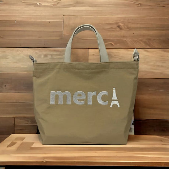 2way Handbag with Merci Logo Embroidery