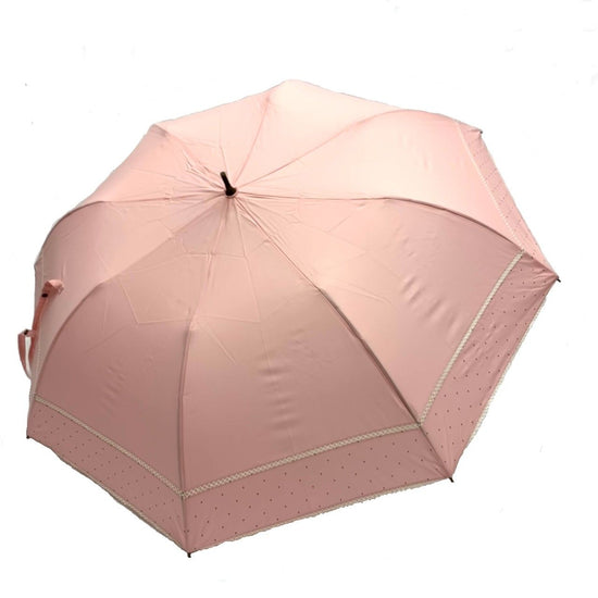 Short Wide Umbrella Cotton and Polyester Cut-and-Sew Dot Print Rain or Shine