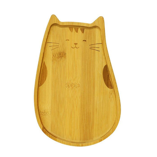 Cat Goods Bamboo Tray Small Smile (13375)