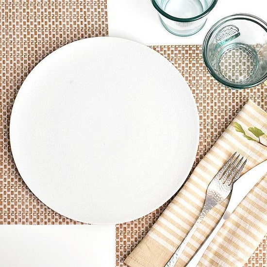 SHIRAFUKI FLAT PLATE 22cm, white type, Japanese tableware, round large plate, made in Japan, Minoyaki, stylish, modern