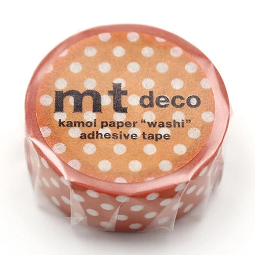 mt Masking Tape – Dot Deep Orange, 15mm×5m