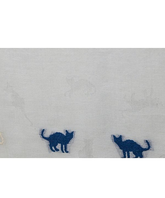 Cotton-wool blend cat pattern jacquard shawl (3 colors) 50x180cm B24W009