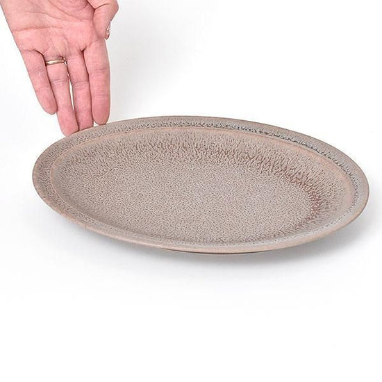 Cuisine Glaze 10" oval platter, oval plate, brown, Western tableware, shaped plate, made in Japan, Minoyaki, stylish.