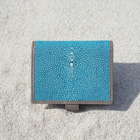 Mini Wallet (Turquoise and Taupe) Venetian