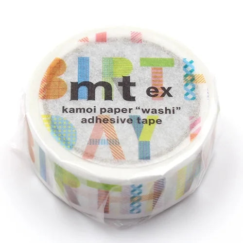 mt Masking Tape ex – Happy Birthday, 15mm×5m