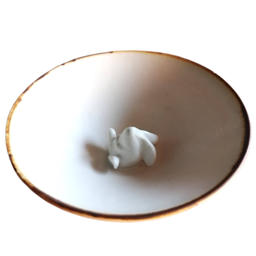 Sitting Rabbit Cup (semi-porcelain clay, white mat)
